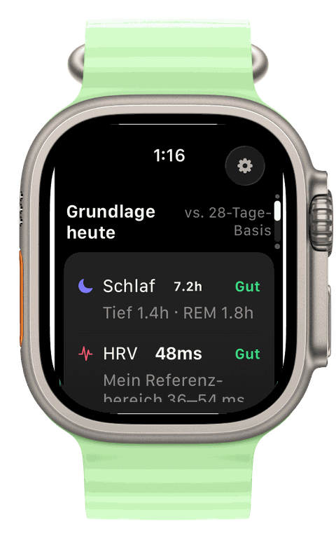 Apple Watch Ultra — Runvis Grundlage heute: Schlaf und HRV