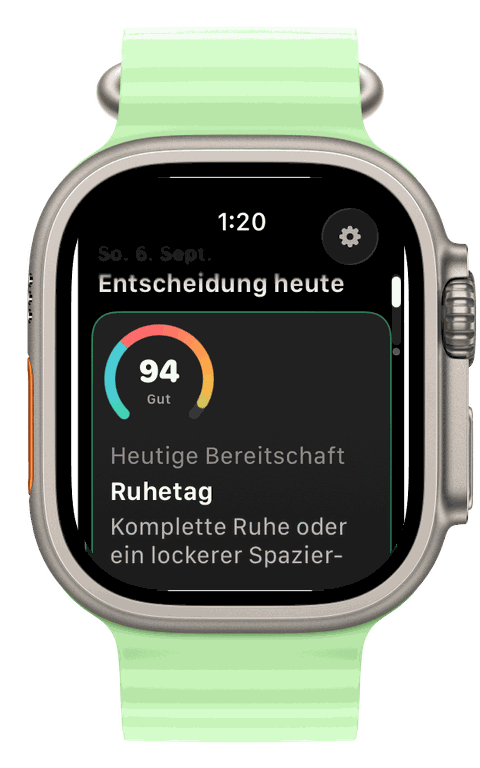 Apple Watch Ultra — Runvis Entscheidung heute: Bereitschaftsring und Ruhetag