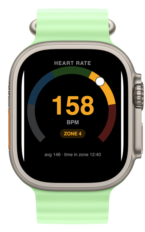 Apple Watch Ultra 심박존 아크 화면