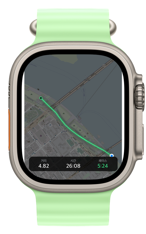 Apple Watch Ultra GPS 지도 화면